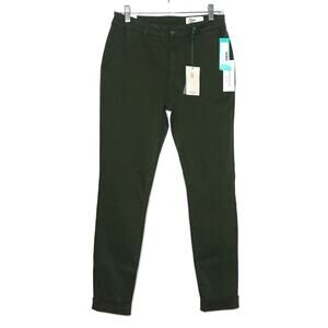 Cosmic Blue Love Callie Cuffed Skinny Pants Size 28T Tall Olive Green